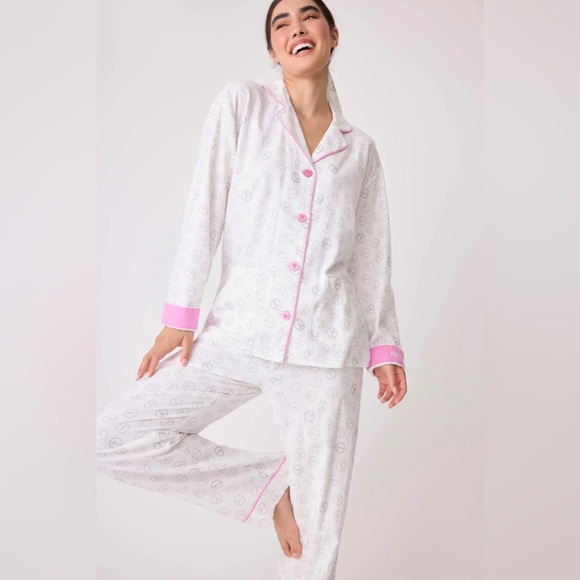 PJ Salvage Other - NWT PJ SALVAGE PJ Flannel Peace & Love Embroidered 3-Piece Tie Waist Cotton - L